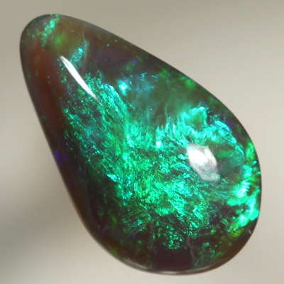 SOLID BLACK OPAL Bright golden green and purple blue